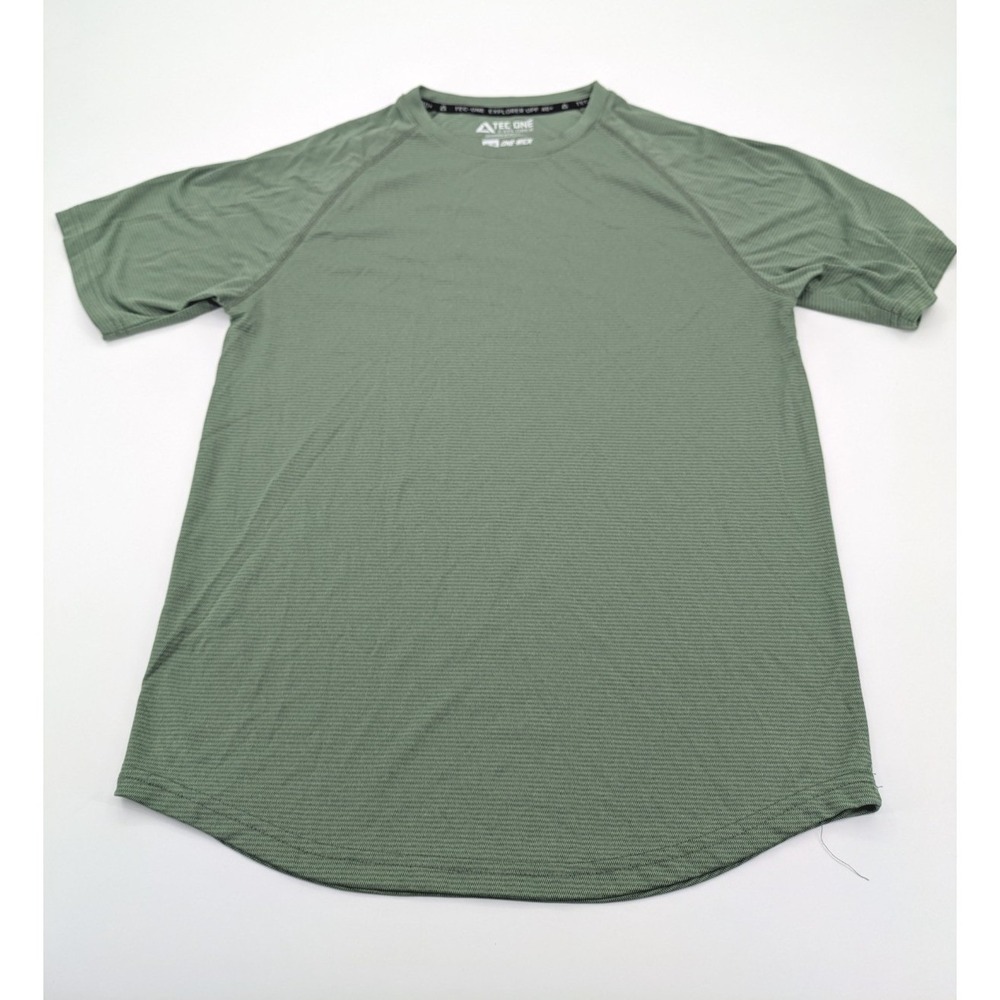 Tec-One Explorer Mens Medium Green Activewear‎ T-Shirt Hiking Sun Protection Tee